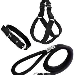 Dog Combo Pack: Harness, Neck Collar Belt, and Rope Set