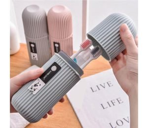 SellerBazaar Capsule-Shaped Toothbrush and Toothpaste Holders