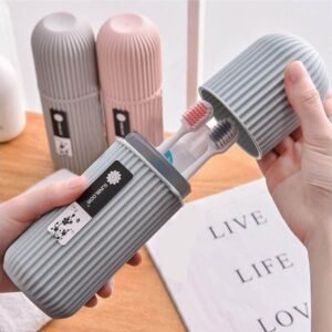 Capsule Shape Travel Toothbrush Toothpaste Case Holder - Compact, Hygienic, and Perfect for On-the-Go