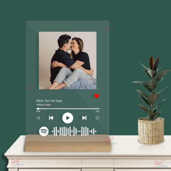 SellerBazaar Customized Photo and Tabletop Song Glass Spotify Plaque