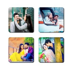 Customized Photo Fridge Magnets | Set of 4 | Size 3 X 3 Inch | 3mm Acrylic w/Pigment, UV Printing | Personalized Kitchen Decor
