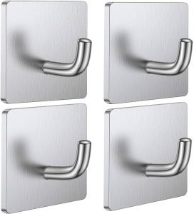 SellerBazaar Heavy Duty Silver Adhesive Hooks – Strong & Elegant
