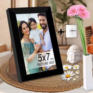 Table/Wall Photo Frame for Home Decor, Bedroom, Table Top, Office Desk, Living Room | One Piece | Size 5x7 Inch - Black