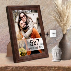 Table/Wall Photo Frame for Home Decor, Bedroom, Table Top, Office Desk, Living Room | One Piece | Size 5x7 Inch - Dark Wood