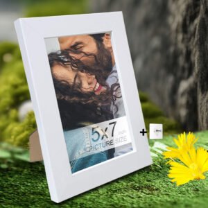 Table/Wall Photo Frame for Home Decor, Bedroom, Table Top, Office Desk, Living Room | One Piece | Size 5x7 Inch - White