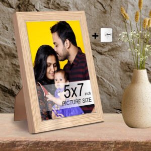 Table/Wall Photo Frame for Home Decor, Bedroom, Table Top, Office Desk, Living Room | One Piece | Size 5x7 Inch - Light Wood