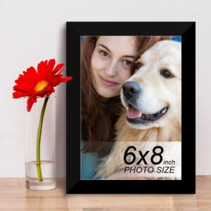 Table/Wall Photo Frame for Home Decor, Bedroom, Table Top, Office Desk, Living Room | One Piece | Size 6x8 Inch - Black