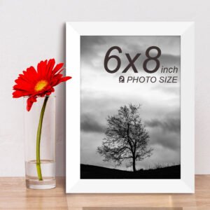 Table/Wall Photo Frame for Home Decor, Bedroom, Table Top, Office Desk, Living Room | One Piece | Size 6x8 Inch - White