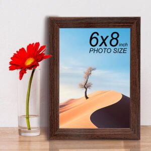 Table/Wall Photo Frame for Home Decor, Bedroom, Table Top, Office Desk, Living Room | One Piece | Size 6x8 Inch - Dark Wood