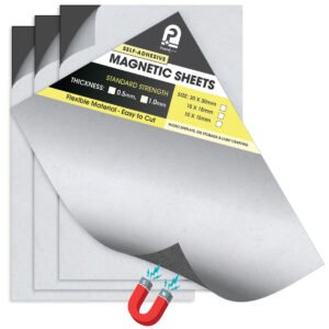 Flexible Magnetic Sheets Self-Adhesive for DIY Craft, Artwork, Fridge Photo Magnets, School Projects, Labels - 4" x 6" (6 Pcs), 0.5mm