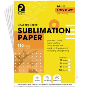 Sublimation Transfer Paper, A4 (210x297mm), 110GSM, High Transfer Rate>98%, Heat Press Paper for Mug T-Shirt Fabric Printing, Use Sublimation Ink only