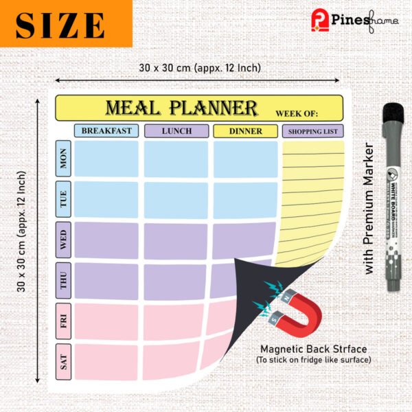 7 Day Meal Planner Board 12x12 Inch