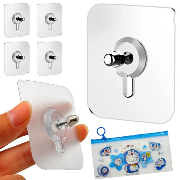 Self Adhesive Heavy-Duty Screw Hooks - No Drilling Required