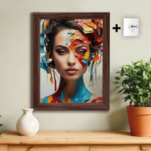 Synthetic Photo Frame 8x10 Inch for Wall | Modern Frame for Home Décor, Bedroom, Office Desk, Living Room - Dark Wood