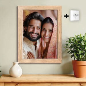 Synthetic Photo Frame 8x10 Inch for Wall | Modern Frame for Home Décor, Bedroom, Office Desk, Living Room - Light Wood