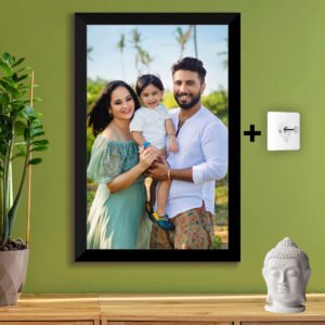 Synthetic Photo Frame 8x12 Inch for Wall | Modern Frame for Home Décor, Bedroom, Office Desk, Living Room - Black
